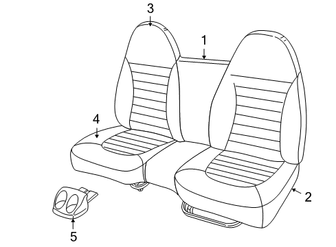 2000 Dodge Dakota Front Seat Components Holder Diagram for 5FE39RC3