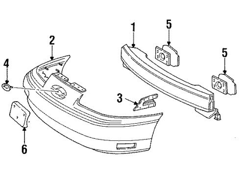 1992 Ford Taurus Front Bumper Bumper Cover Diagram for F3DZ17D957A