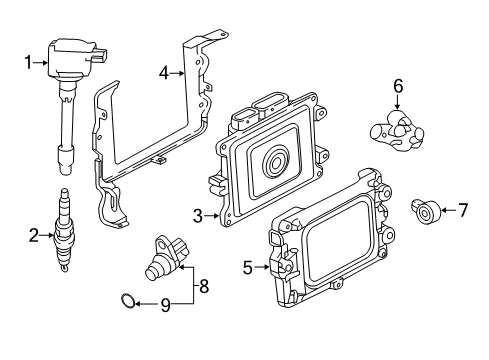 2018 Honda Civic Ignition System O-Ring Diagram for 15832-RPY-003