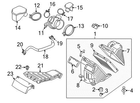 2012 Kia Sorento Air Intake Clamp-Hose Diagram for 1471147006B