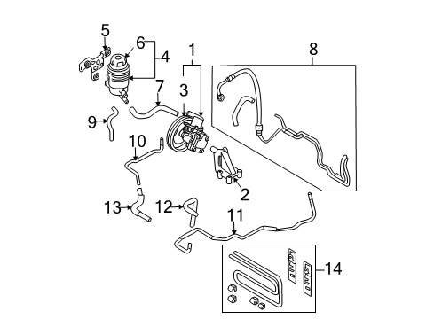 2008 Hyundai Tucson P/S Pump & Hoses, Steering Gear & Linkage Hose-Power Steering Oil Suction Diagram for 575812E101