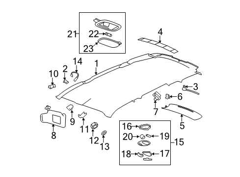 2011 Chevrolet HHR Interior Trim - Roof Lamp, Dome Diagram for 15113878