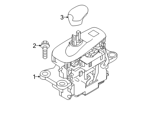 2021 INFINITI QX50 Center Console Knob Assy-Control Lever, Auto Diagram for 34910-5NA0B