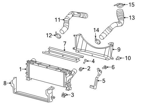 2021 Ram 2500 Intercooler Duct-Charge Air Cooler Diagram for 68357482AB