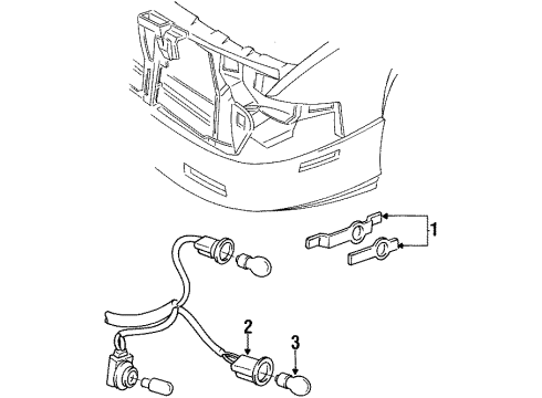 2002 Cadillac Eldorado Front Lamps - Side Marker Lamps Lamp Asm-Front Side Marker Diagram for 5978217