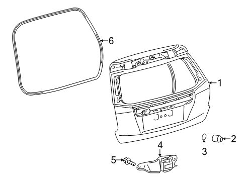 2016 Toyota Prius V Gate & Hardware Lift Gate Weatherstrip Diagram for 67881-47030