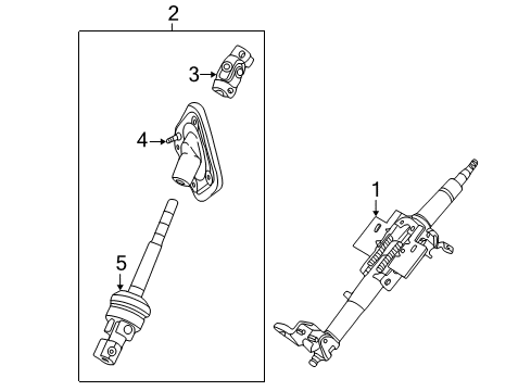 2004 Kia Sedona Steering Column & Wheel, Steering Gear & Linkage Shaft Assembly-INTERMEDI Diagram for 0K53A32090