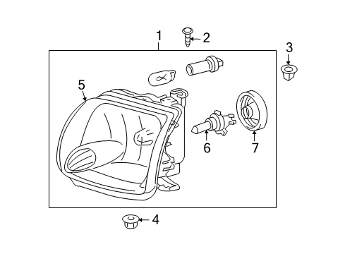 2005 Toyota Tundra Headlamps Composite Assembly Diagram for 81110-0C040