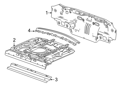 2014 Cadillac XTS Rear Body Drip Channel Diagram for 20866130