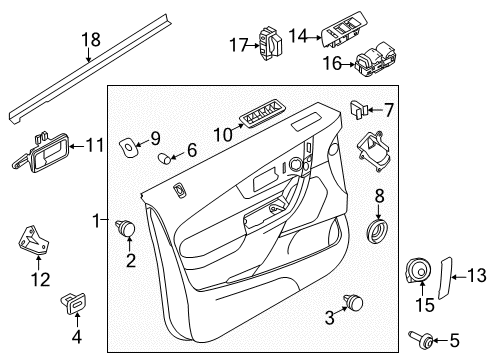 2011 Ford Edge Rear Door Inner Weatherstrip Diagram for 7T4Z-7821457-A