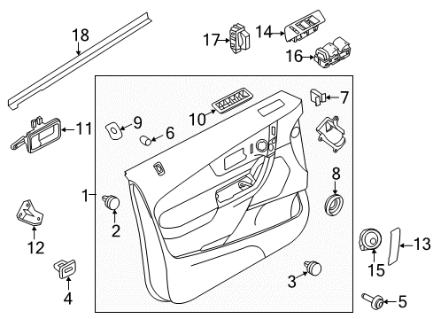 2011 Ford Edge Rear Door Handle Bezel Bracket Diagram for BT4Z-78226A20-A