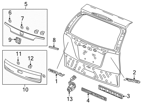 2016 Honda CR-V Exterior Trim - Lift Gate Garnish Assembly, Rear Lice Diagram for 74890-T1W-A71