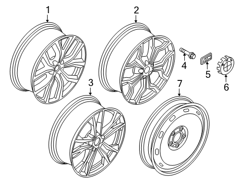 2021 BMW X2 Wheels Disc Wheel, Light Alloy, Orbitgrey Diagram for 36108009759
