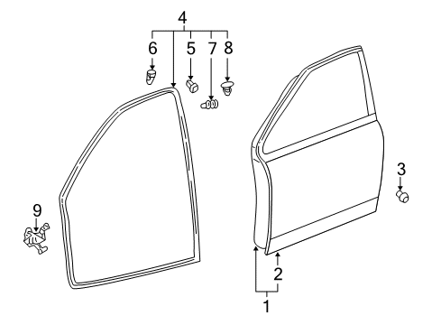 Diagram for 2006 Scion xA Front Door 