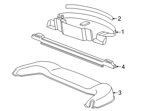 2000 Toyota Solara Stowage Compartment Storage Cover Diagram for 64700-AA010