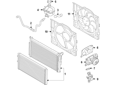 2014 BMW i8 Cooling System, Radiator, Water Pump, Cooling Fan Relay Diagram for 61366836504