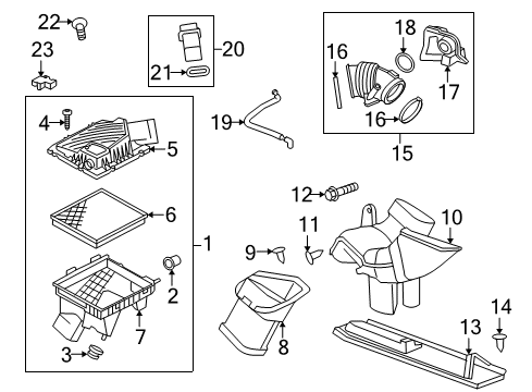 2012 Buick LaCrosse Air Intake Outlet Duct Diagram for 20999632