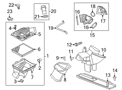 2010 Buick LaCrosse Air Intake PCV Tube Diagram for 12633396