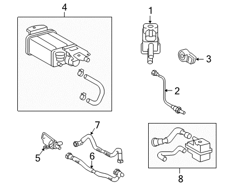 2011 Toyota Camry Powertrain Control Vent Hose Diagram for 77404-06150