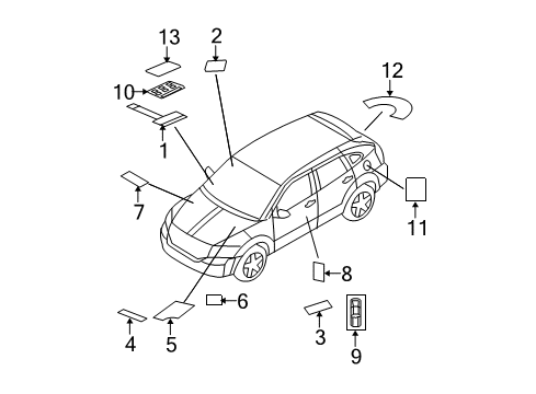 2009 Dodge Caliber Information Labels Label-Battery Warning Diagram for 4606799AA