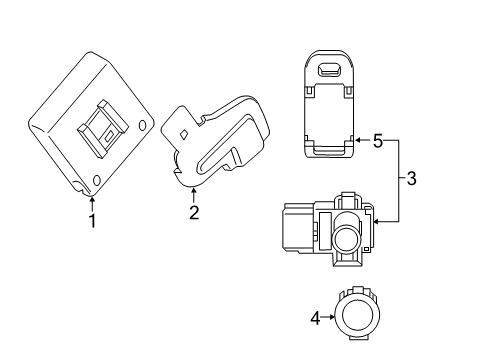 2013 Acura ZDX Electrical Components Bracket, Parking Sensor Unit Diagram for 39671-SZN-X00