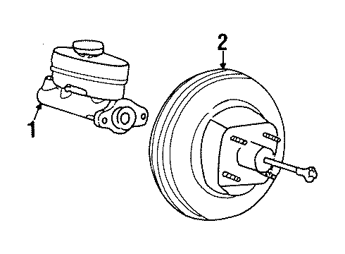 1997 Mercury Mountaineer Hydraulic System Master Cylinder Diagram for 9L2Z-2004-A