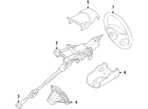 2015 Ford Transit Connect Steering Column & Wheel, Steering Gear & Linkage Steering Column Diagram for FV6Z-3C529-A