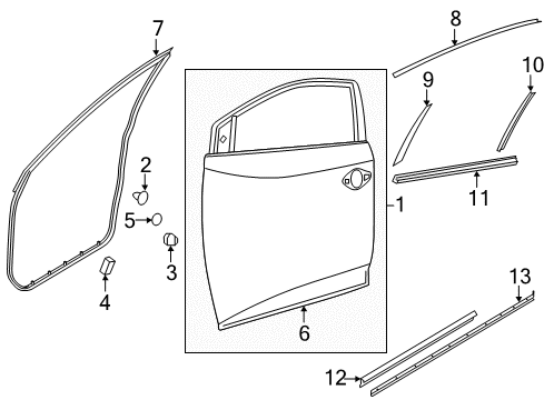 2016 Nissan Murano Front Door Tape-Front Door Outside, RH Diagram for 80812-5AA0A