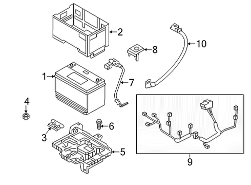 2021 Hyundai Santa Fe Battery Wiring Assembly-T/M Gnd Diagram for 91862-S2510
