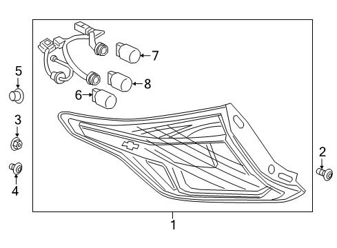 2016 Chevrolet Volt Bulbs Tail Lamp Diagram for 84471797