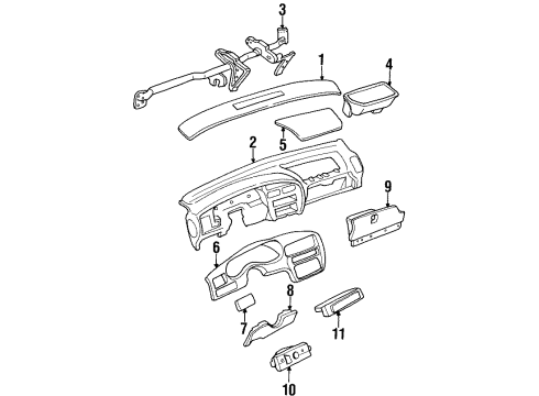 1995 Buick Regal Instrument Panel Heater & Air Conditioner Control Assembly Diagram for 16171224