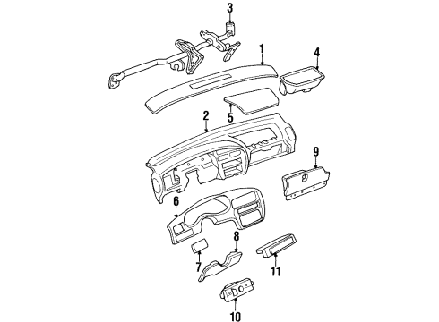 1996 Buick Regal A/C & Heater Control Units Dash Control Unit Diagram for 16171244