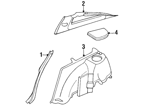 1985 Nissan 300ZX Interior Trim - Quarter Panels GARNISH-Center Pillar RH Diagram for 76940-16P70