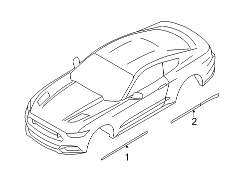 2020 Ford Mustang Stripe Tape Stripe Tape Diagram for JR3Z-9920001-BB