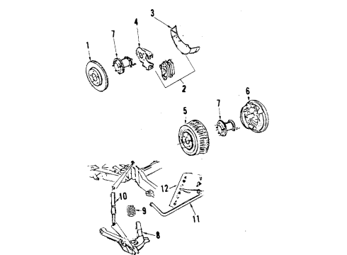 1985 Oldsmobile Toronado Rear Brakes PLATE, RR BRK CLPR MT Diagram for 1613288