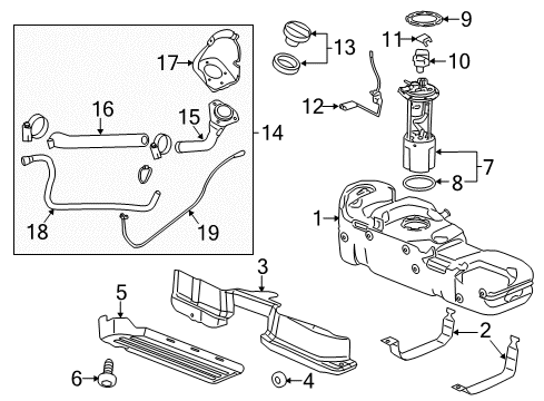 2012 GMC Sierra 3500 HD Fuel System Components Tank Strap Diagram for 25852944