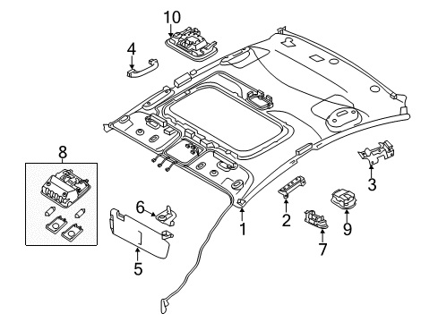2016 Kia Forte5 Interior Trim - Roof Lamp Assembly-OVERHEADEAD Console Diagram for 92800A7100WK