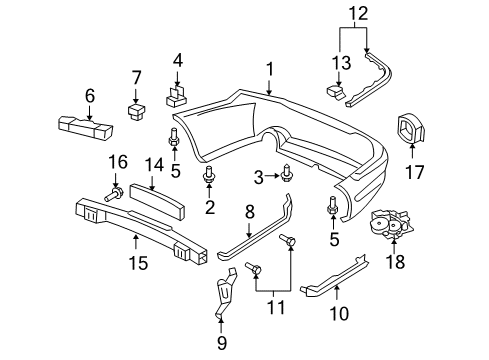 2006 Acura RL Rear Bumper Back-Up Sensor (Meteor Silver Metallic) Diagram for 08V67-SJA-260