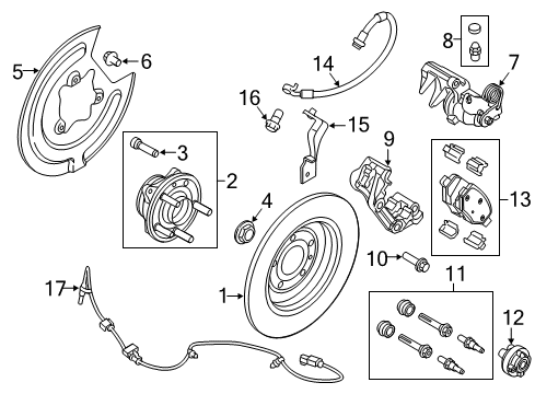 2013 Ford Edge Anti-Lock Brakes Splash Shield Diagram for BT4Z-2C028-A