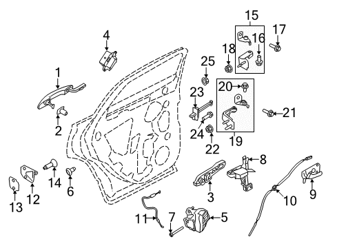 2019 Lincoln MKC Rear Door Module Diagram for DG9Z-14B291-WT