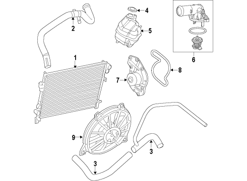 2011 Dodge Journey Cooling System, Radiator, Water Pump, Cooling Fan Hose-Radiator Inlet Diagram for 5058881AB