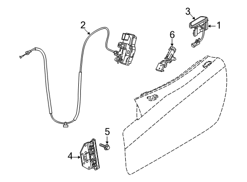 2017 Dodge Viper Lock & Hardware Handle-Front Door Exterior Diagram for 68096397AB