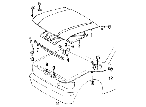 1992 Toyota Land Cruiser Hood & Components Lock Assembly, Hood Diagram for 53510-60020