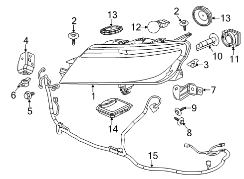 2010 Saab 9-5 Bulbs Socket, Headlamp Diagram for 12767661