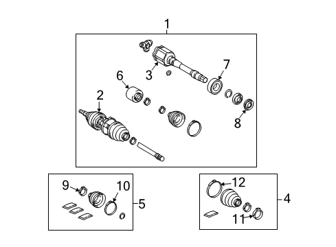 2015 Toyota Venza Drive Axles - Front Outer Boot Diagram for 04427-0T060