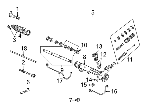 2003 Ford Mustang Steering Column & Wheel, Steering Gear & Linkage Housing Assembly Diagram for E5DZ3548A