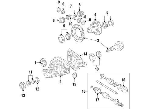 2008 Ford Explorer Sport Trac Rear Axle, Axle Shafts & Joints, Differential, Drive Axles, Propeller Shaft Universal Joints Diagram for 7A2Z-4635-C