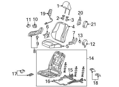 2011 Honda Fit Passenger Seat Components Cover, R. Reclining (Inner) *NH167L* (GRAPHITE BLACK) Diagram for 81248-TF0-J01ZA