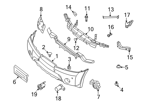 2011 Nissan Armada Parking Aid CONTROLASSY-SONAR Diagram for 28532-ZV50A