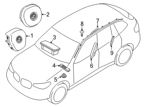 2020 BMW X7 Air Bag Components Sensor, Front Diagram for 65779314520